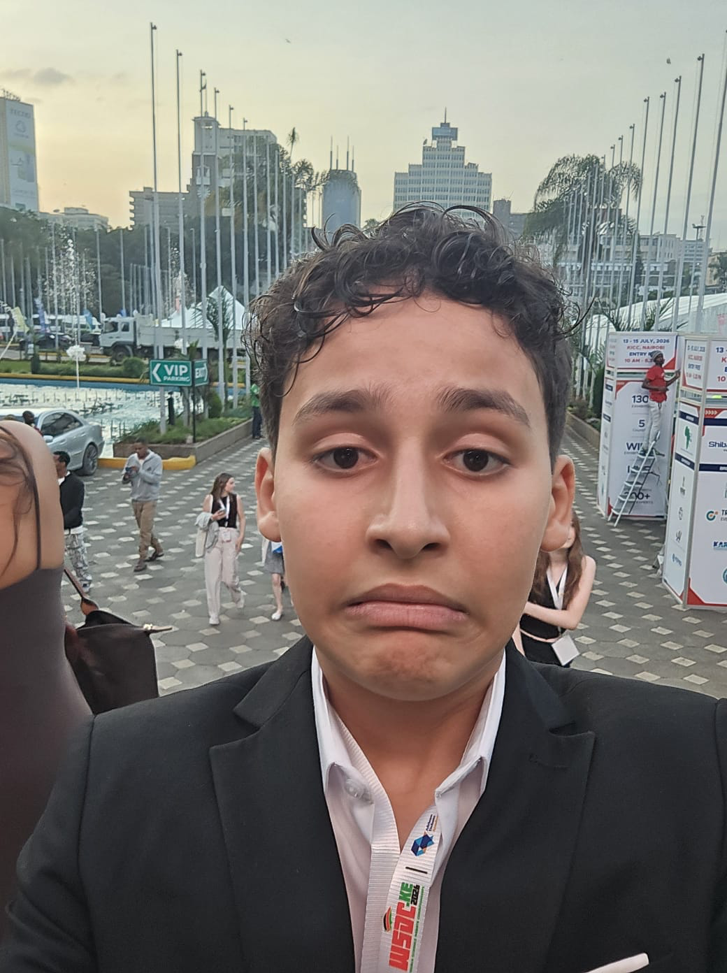 Omar at an international debate event